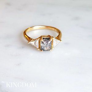 Salt & Pepper Diamond Engagment Ring